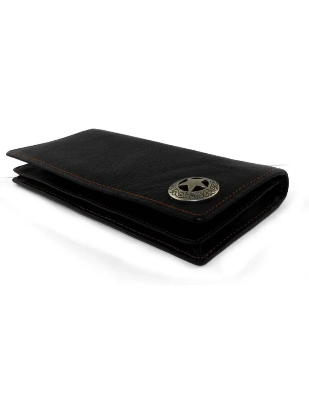 Biker Rock Star Concho Men's Leather Wallet with Chain - Stylish Card Holder